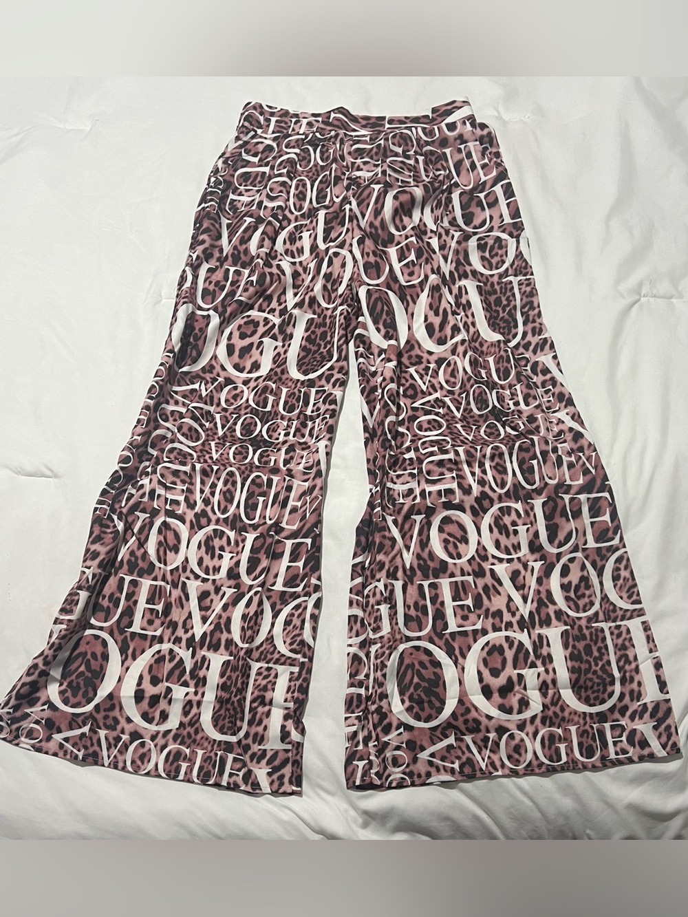 Vogue  Leopard-Print boutique Wide Leg Pants size large